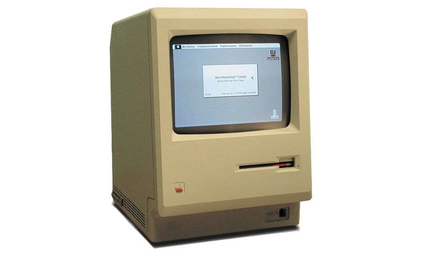 Original Apple Macintosh computer from 1984, Wikimedia Commons.